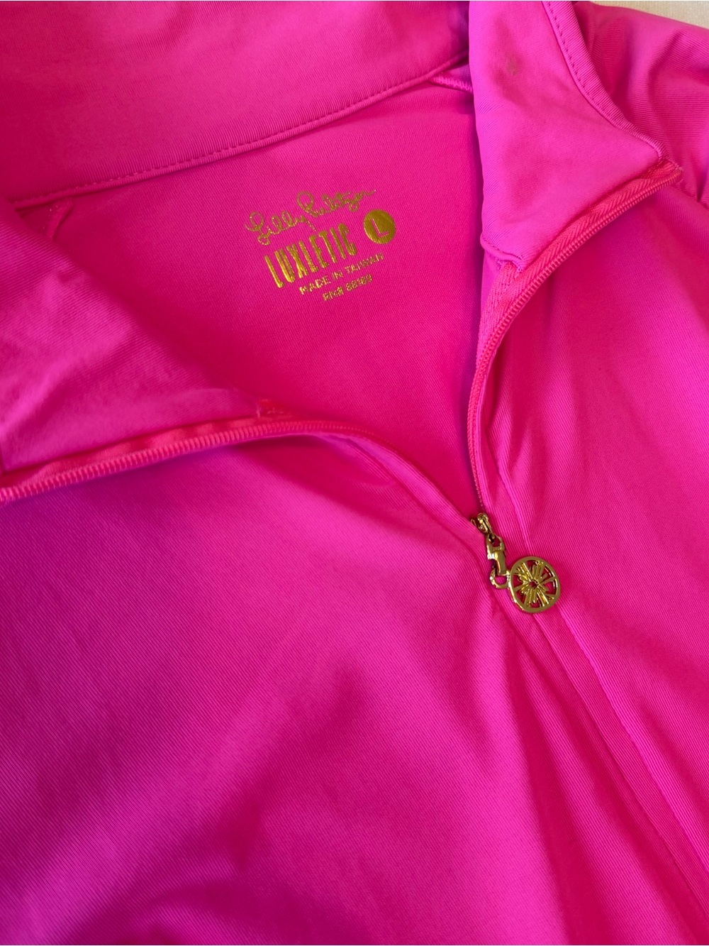 Lilly Pulitzer Bright Pink Athletic Quarter-Zip Pullover